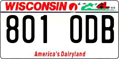 WI license plate 801ODB
