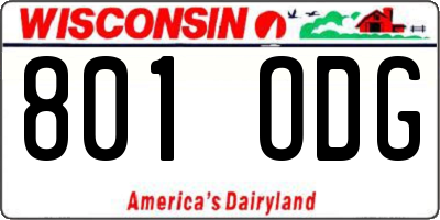 WI license plate 801ODG