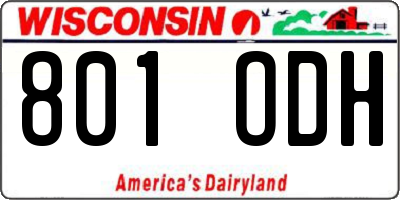WI license plate 801ODH