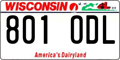 WI license plate 801ODL