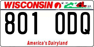 WI license plate 801ODQ