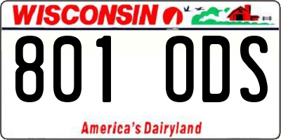 WI license plate 801ODS