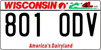 WI license plate 801ODV