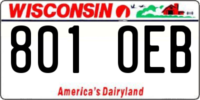 WI license plate 801OEB