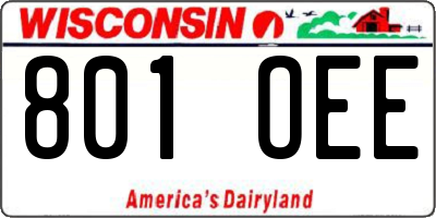 WI license plate 801OEE