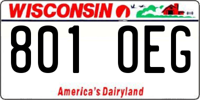 WI license plate 801OEG