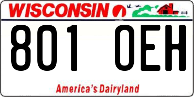 WI license plate 801OEH