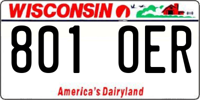 WI license plate 801OER