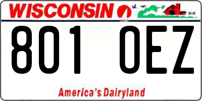 WI license plate 801OEZ