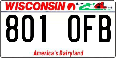 WI license plate 801OFB