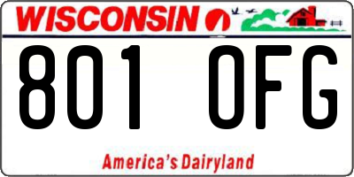 WI license plate 801OFG