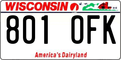 WI license plate 801OFK