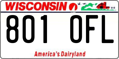 WI license plate 801OFL