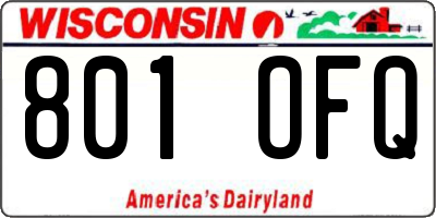 WI license plate 801OFQ