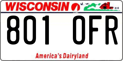 WI license plate 801OFR