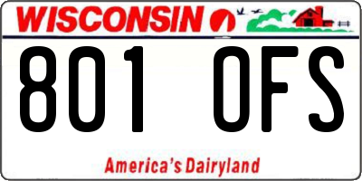 WI license plate 801OFS