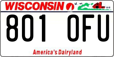 WI license plate 801OFU