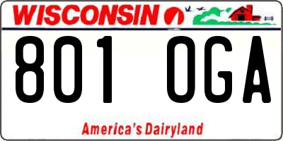 WI license plate 801OGA