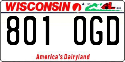 WI license plate 801OGD
