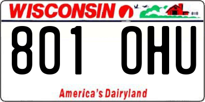 WI license plate 801OHU