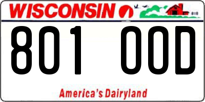 WI license plate 801OOD
