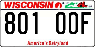 WI license plate 801OOF