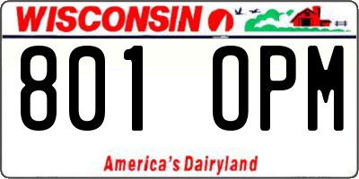 WI license plate 801OPM