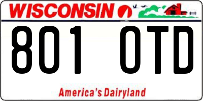 WI license plate 801OTD