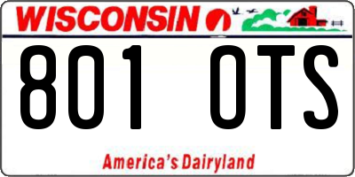 WI license plate 801OTS