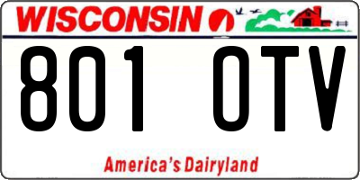 WI license plate 801OTV