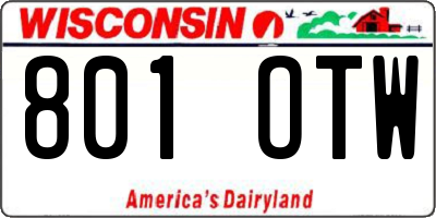 WI license plate 801OTW