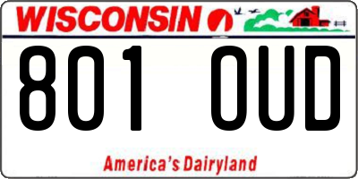 WI license plate 801OUD