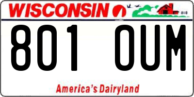 WI license plate 801OUM
