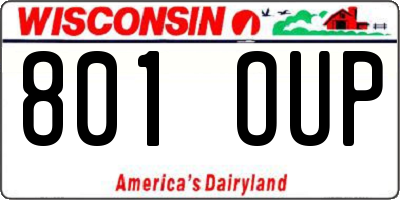 WI license plate 801OUP