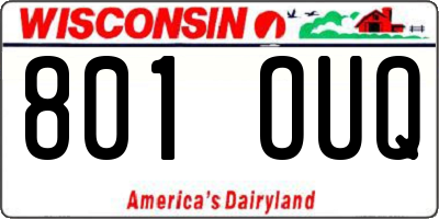 WI license plate 801OUQ