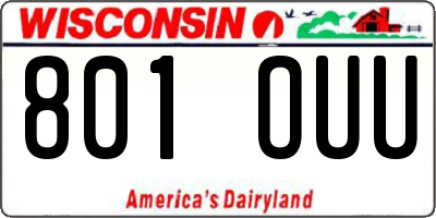 WI license plate 801OUU