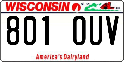 WI license plate 801OUV