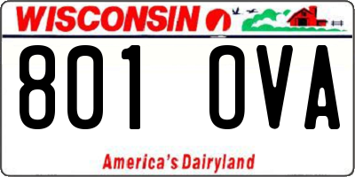 WI license plate 801OVA
