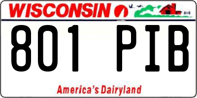 WI license plate 801PIB