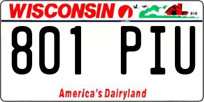 WI license plate 801PIU