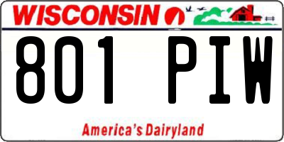 WI license plate 801PIW