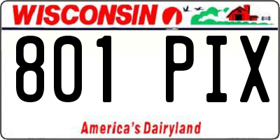 WI license plate 801PIX