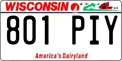 WI license plate 801PIY