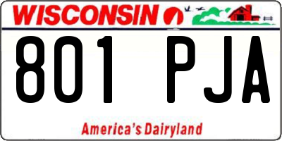 WI license plate 801PJA