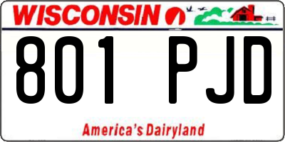 WI license plate 801PJD