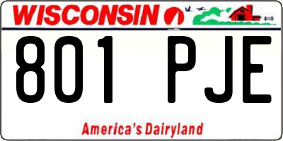 WI license plate 801PJE
