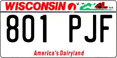 WI license plate 801PJF