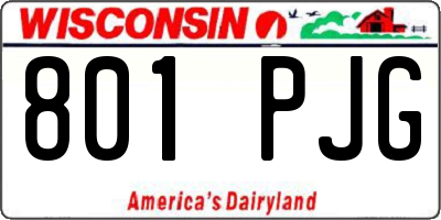 WI license plate 801PJG
