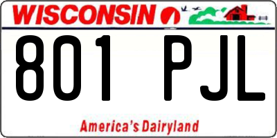 WI license plate 801PJL