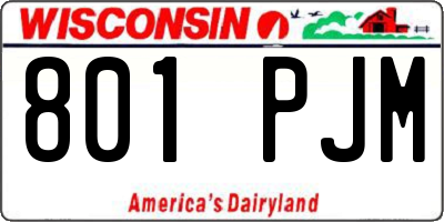 WI license plate 801PJM